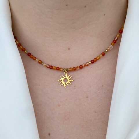 Naszyjnik z Agatami Summer - Ręcznie wykonana biżuteria letnia